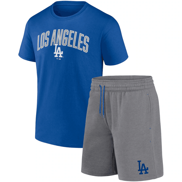 Men's Los Angeles Dodgers Royal/Heather Gray Arch T-Shirt & Shorts Combo Set